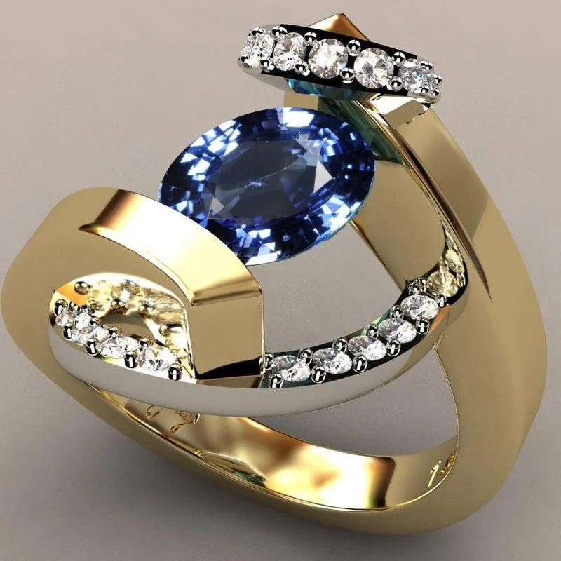 Amparo | Vintage ring with blue zirconia