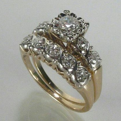Eugenia | Vintage gold glitter ring