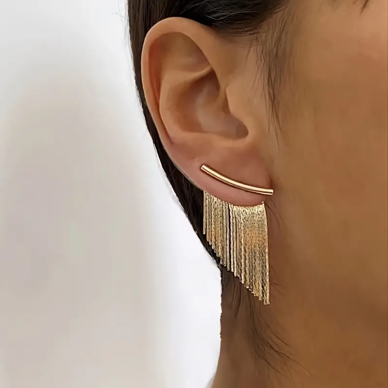 Giovanna | Vintage gold curtain earrings