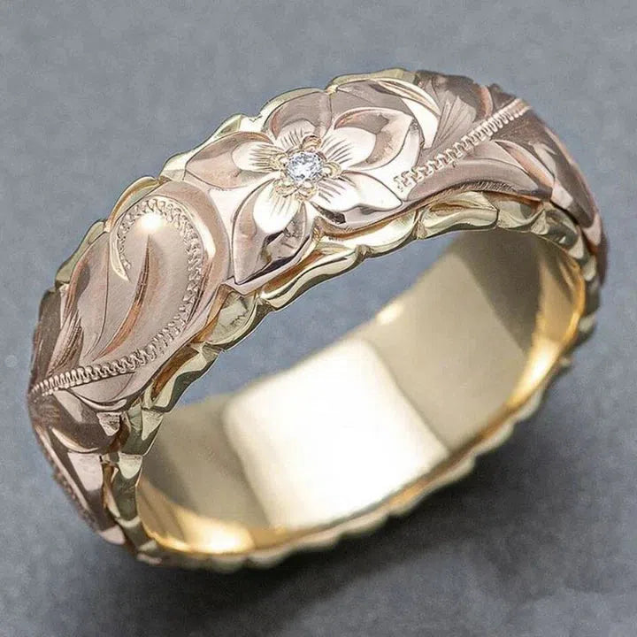 Ariana | Vintage rose flower gold ring
