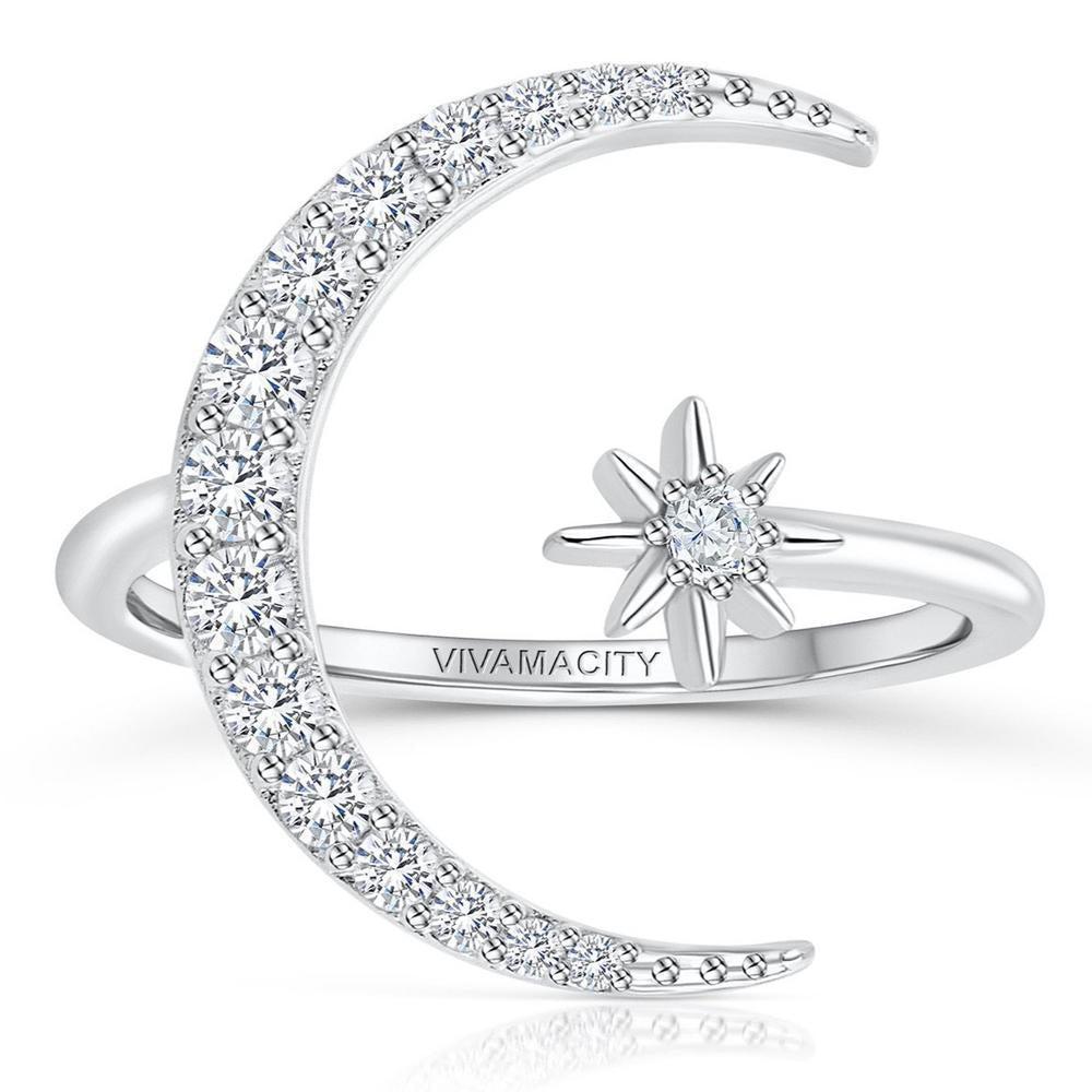 Fabiola | Silver moon and star ring