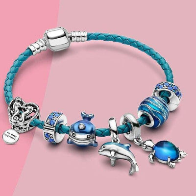 Jennifer | Ocean Style Bracelet + Charms included in leather and silver