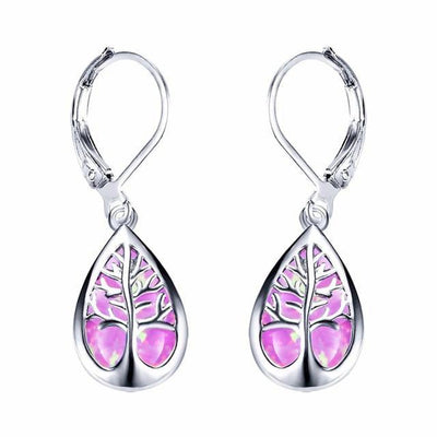 Wilma | Opal and Silver Tree of Life Earrings